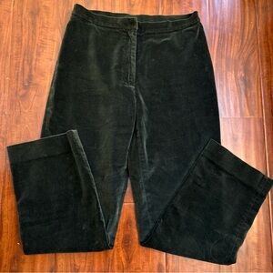 Lauren Ralph Lauren Petite Dark Forest Green Velvet Straight Leg Pant 10P Petite